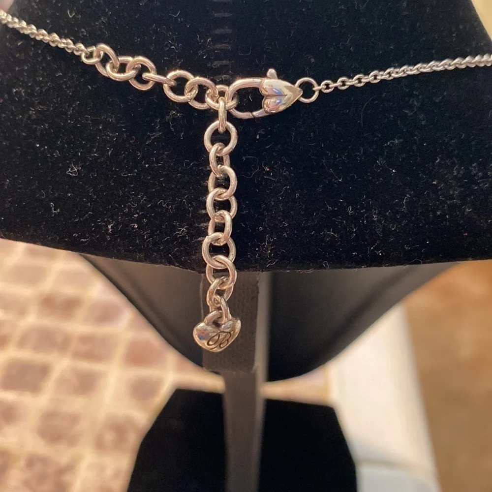 Brighton Diva Silver and Swarovski crystal inset square‎ pendant collar Necklace